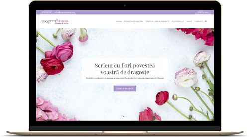 Website Design for Florist and Flower Shop Coquette Designs